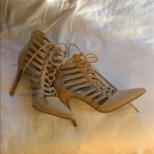 Lace up high heels